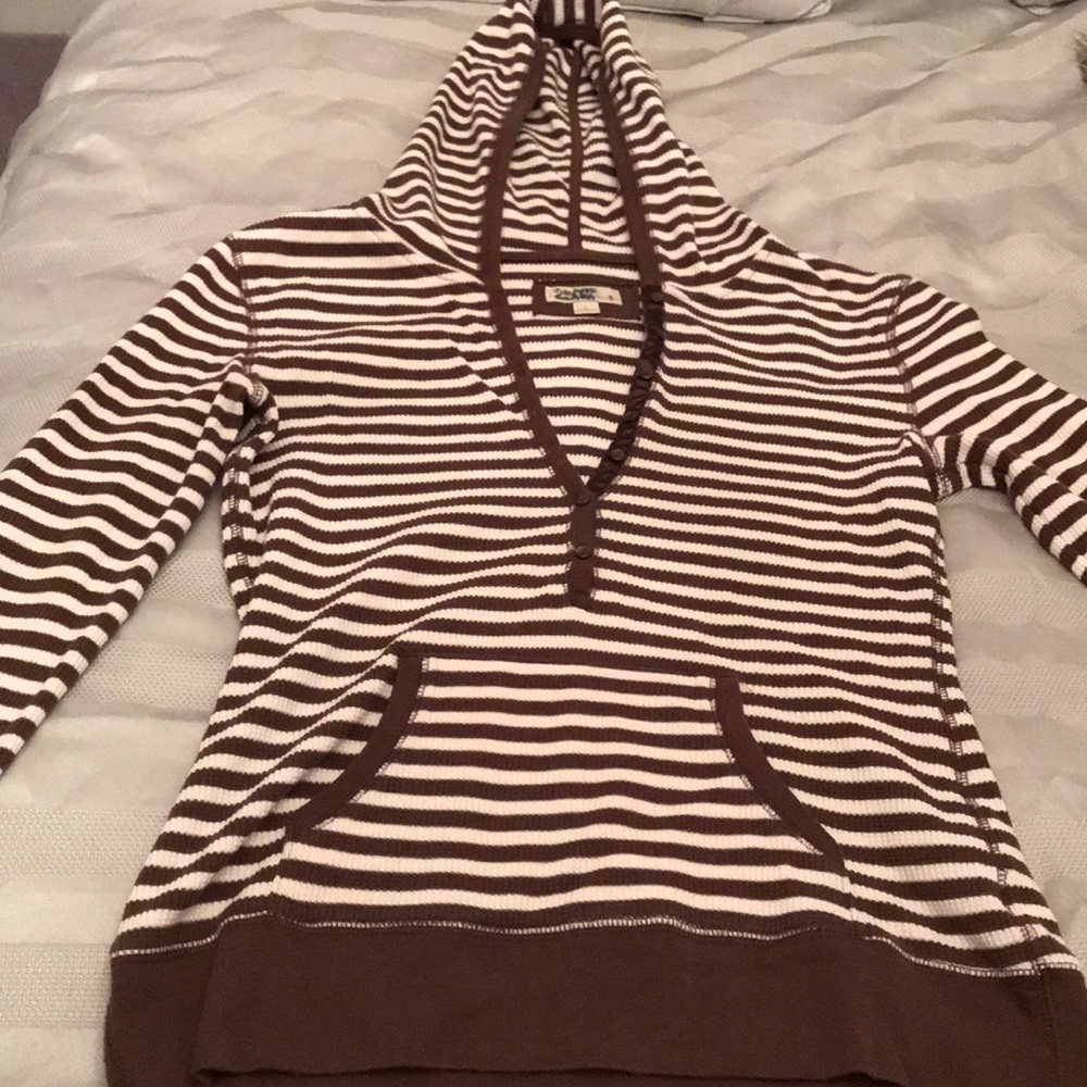 BROWN & WHITE STRIPED TOP
